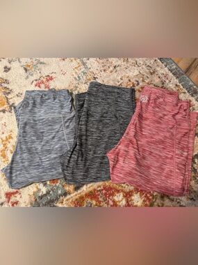 Women's Active Capris 3-Pack - Heather Blue, Heather Gray, Heather Pink (XL)